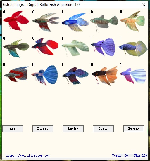 Add 25 species of betta fish