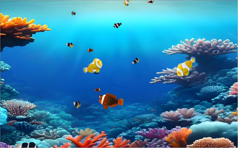 Virtual Coral Clown Fish Tank