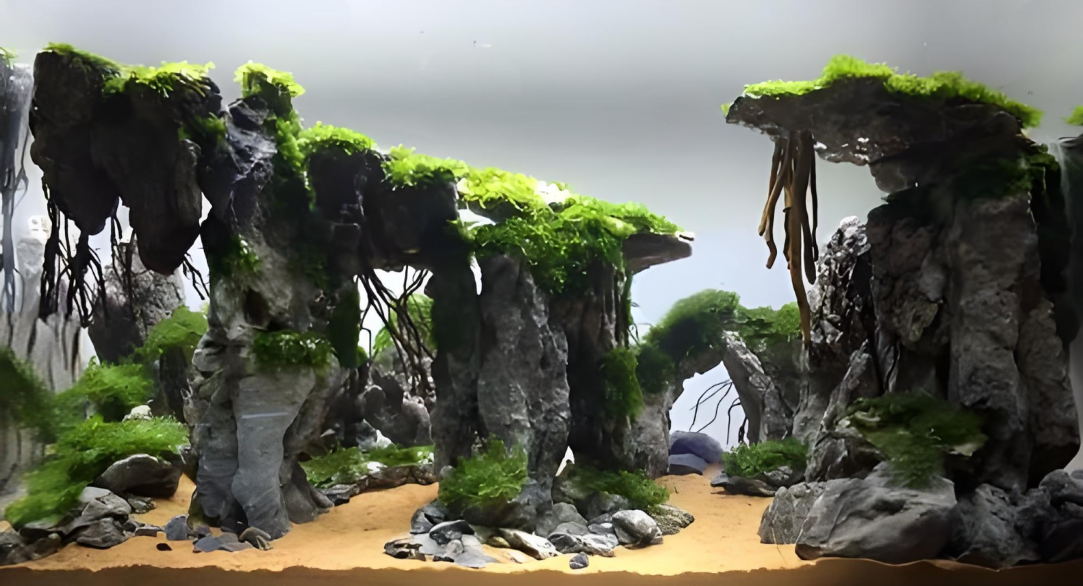 Stone Forest Fish Tank Landscape Creation
